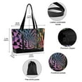 thumbnail image 2 of FORMRS Canvas Laptop Tote Bag for Women with 15.6" Computer Compartments Shoulder Handbag, Pink Wavy Plaid, 2 of 7