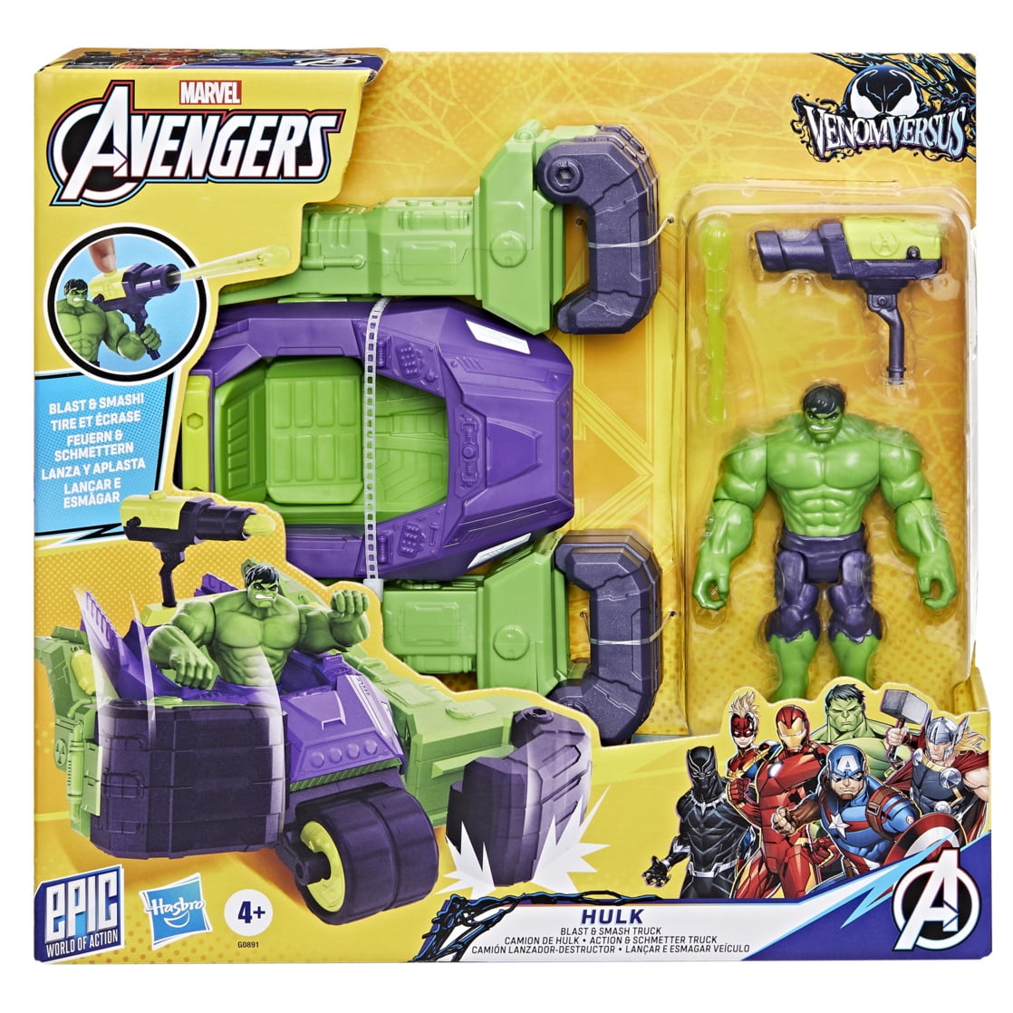 Marvel Avengers VenomVersus Epic World of Action Hulk Blast & Smash Truck, 4+
