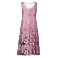 thumbnail image 4 of Drses Women's Summer Dresses Sleeveless Beach Dresses Loose Plain Printing Plus Size Swing Sundress, 4 of 5