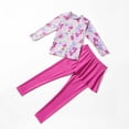 thumbnail image 3 of OGLCCG Girls Two Piece Swimsuit Long Sleeve Rashguard Floral Printed Bathing Suit Skirt UPF 50+ Summer Beach Swimwear 4-16 Years, 3 of 5
