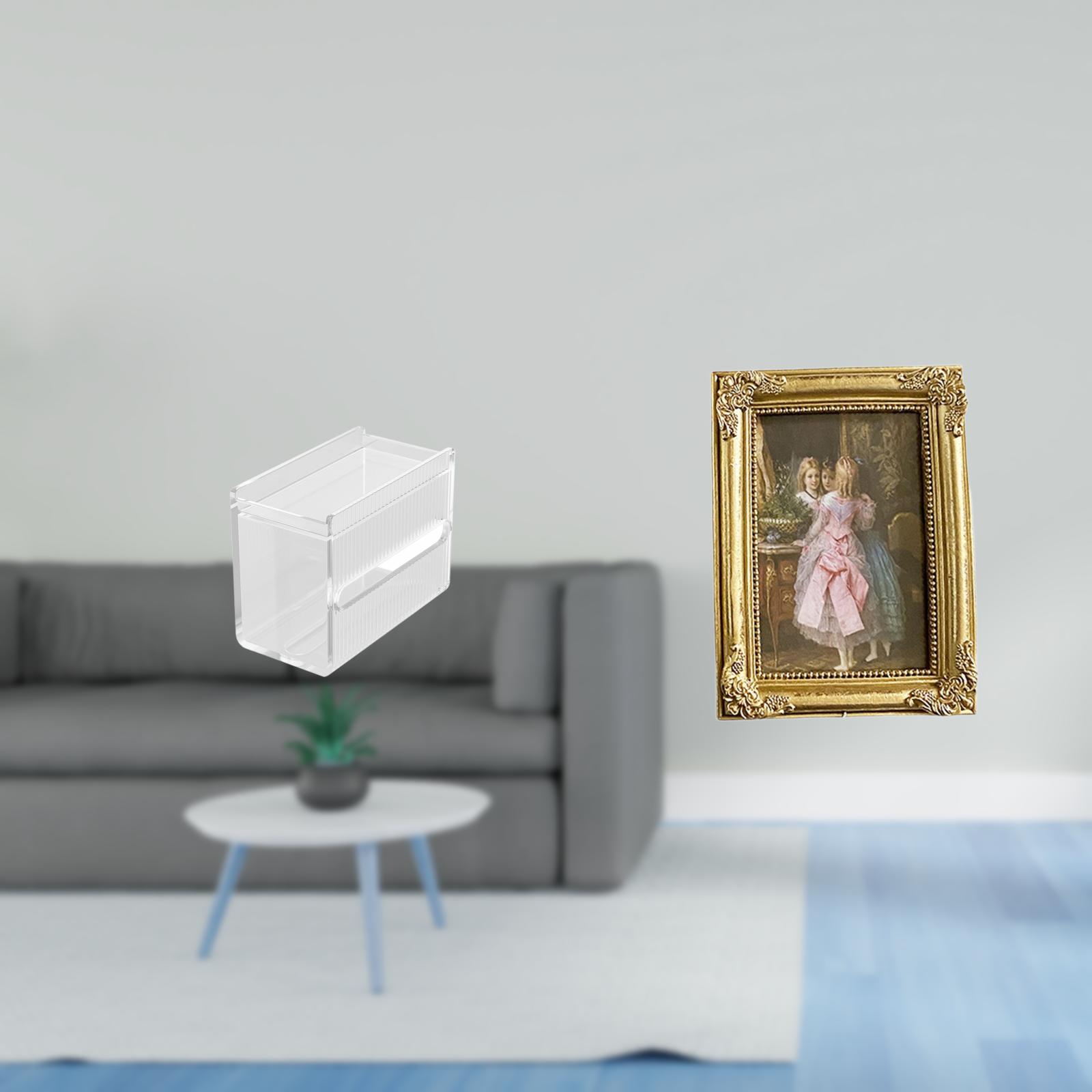 Fiocias Tissue Case Wall Mounted Toilet Paper Storage Box Acrylic Towel Holder Photo Frame Resin Picture Stand Acrylic Resin Material Suitable for Hom