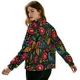 thumbnail image 3 of DISNIMO Floral Printed Women Sweatshirts Zip Up Jackets Long Sleeve Outwear V Neck Sweatshirts for Fall Winter, M, 3 of 7