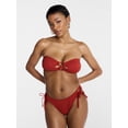 thumbnail image 3 of Hot Girl Summer by Megan Thee Stallion Women's and Women's Plus Summer Stallion Kini Crochet Bandeau Bikini Top, Sizes XS-3X, 3 of 7