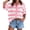 Pink, variant on Women Summer Striped Crochet Cardigan Sweater Half Sleeve Button Up Top