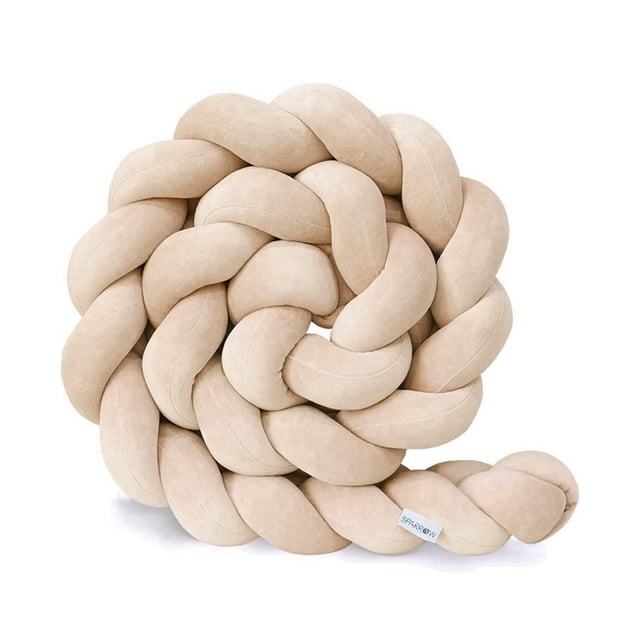 Trenza de parachoques de cama, 2 hebras de 11-12 cm de ancho, cojín trenzado, protección de trenza de parachoques de cama para bebé niña contra cunas, cojines decorativos