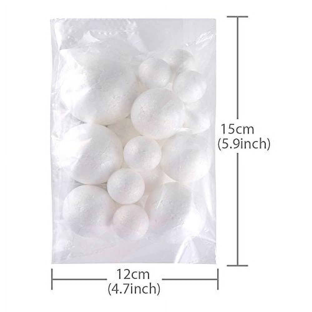 30 Pcs Polystyrene Balls, 6 Sizes White Foam Balls 3-8cm Styrofoam
