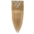 thumbnail image 1 of Extensions de Cheveux Humains Remy 100 % à Clip, Cheveux Humains Lisses et Soyeux, 7 Pcs, 15 clips, 1 of 6