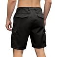 thumbnail image 3 of Fgvctg Mens Cargo Shorts Casual Stretch Cargo Short Dressy Relaxed-Fit Elastic Waistband Summer Hiking Fishing Workout Pants Waistband Plus Size Shorts with Multi Pockets,Black,L, 3 of 5