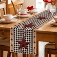 thumbnail image 5 of Red Texas Star Farmhouse Table Runner - 90 Inch Long Black Plaid Berry Country Cotton and Linen Blended Dress Scarves Farmhouse Table Runner for Kitchen Dining, Coffee Table, 13" x 90", 5 of 8