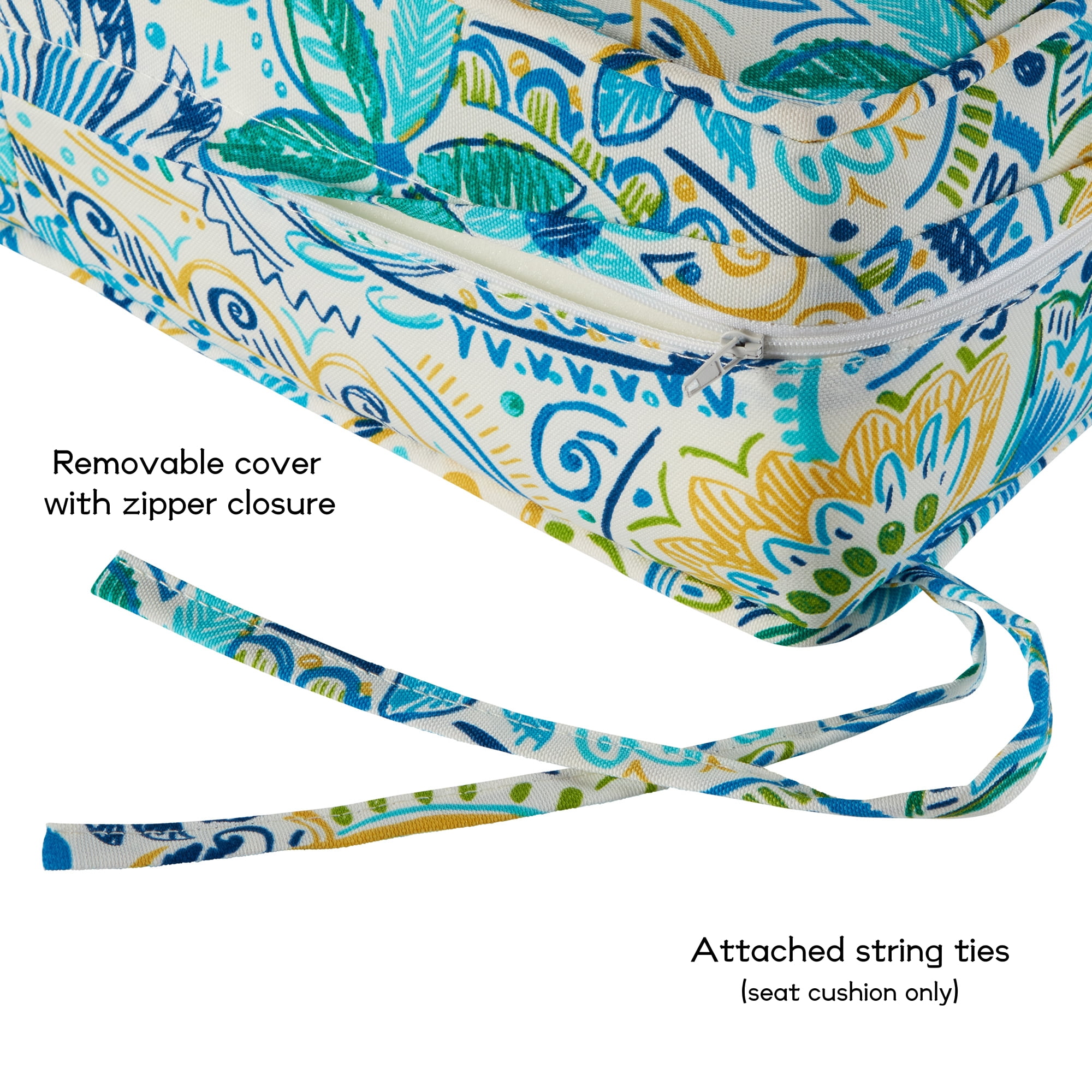 Greendale Home Fashions Outdoor 2-Piece Reversible Deep Seat Cushion Set, Baltic