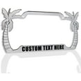 thumbnail image 5 of Beach Girl Style Palm Tree Heavy Duty Metal License Plate Frame Auto License Plate Frame/Car Accessories (Chrome/Yellow), 5 of 6