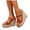 Brown, variant on Womens Wedge Platform Slide Sandals Espadrilles Retro Suede Slip On Summer Slippers Open Toe Wide Width Heeled Dress Shoes Yellow Size 8