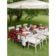 thumbnail image 3 of Outdoor Tablecloth with Umbrella Hole and Zipper, Red Buffalo Plaid Snowman Rectangle Table Cloth 60x84 Inch Waterproof Tablecloth, Christmas Winter Snowflake Xmas Picnic Table Cover for Patio, 3 of 7