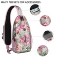 thumbnail image 2 of Watercolor Floral Pattern Sling Backpack with Artistic Botanical Design, Lightweight Durable Crossbody Daypack, Adjustable Strap, Multiple Compartments for Travel and Outdoor Use, 2 of 6