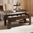 thumbnail image 5 of Alden Design Modern 47.5" Wood Lift Top Coffee Table with Lower Shelf for Living Room, Espresso, 5 of 12