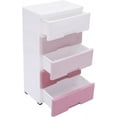 thumbnail image 3 of 5-Layer Drawers Dresser, Drawers Chest with Detachable Universal Wheel, PP Storage Chest of Drawers for Closet Bedroom Clothing Clothes Closet Organization, Pink Dresser, 3 of 9
