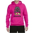 thumbnail image 3 of Messy Bun BeachLife | Cool Neon Leopard Print Bandana | Sunglasses Vaction Beach Paradise Fashion Unisex Hoodie Sweatshirt, Fuschia, L, 3 of 5