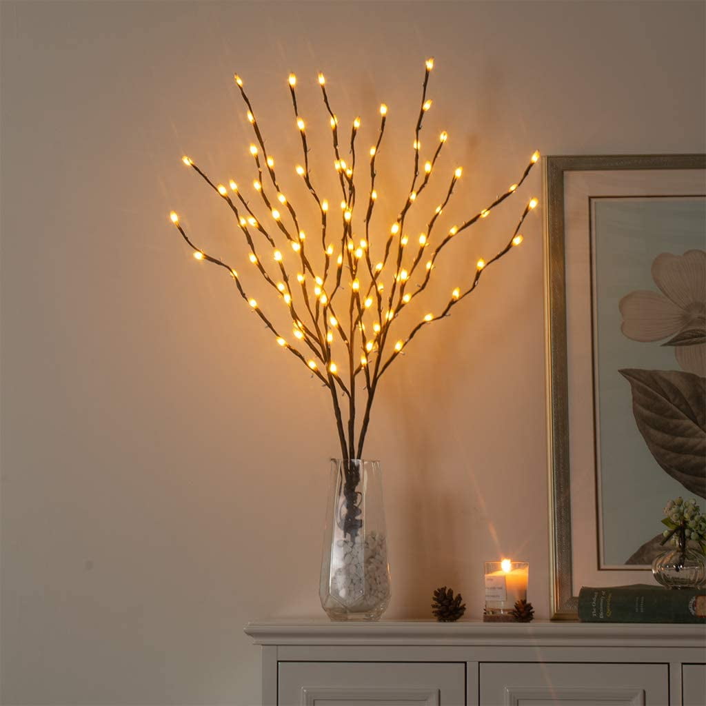 2 Pack Decorative LED Lighted Branch Lights Battery Operated Artificial