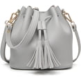 thumbnail image 1 of LHSHIDU Womens Mini Bucket Bag Leather Drawstring Handbag Tassel Shoulder Purse Retro Crossbody Wallet with Adjustable Straps, 1 of 7