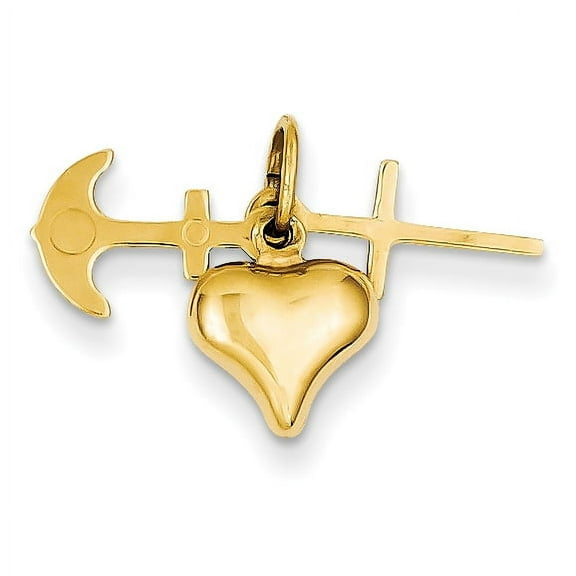 14k Faith, Hope and Charity Charm