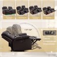 thumbnail image 3 of IPKIG Power Reclining Loveseat Sofa with Console, LED Lights, USB Charger & Cup Holders for Home Theater Living Room, 2-Seater Electric Recliner, Faux Leather Brown, 3 of 9