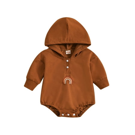 

LLDYYDS Baby Boys Girls Long Sleeve Solid Hoody Romper Kids Clothes