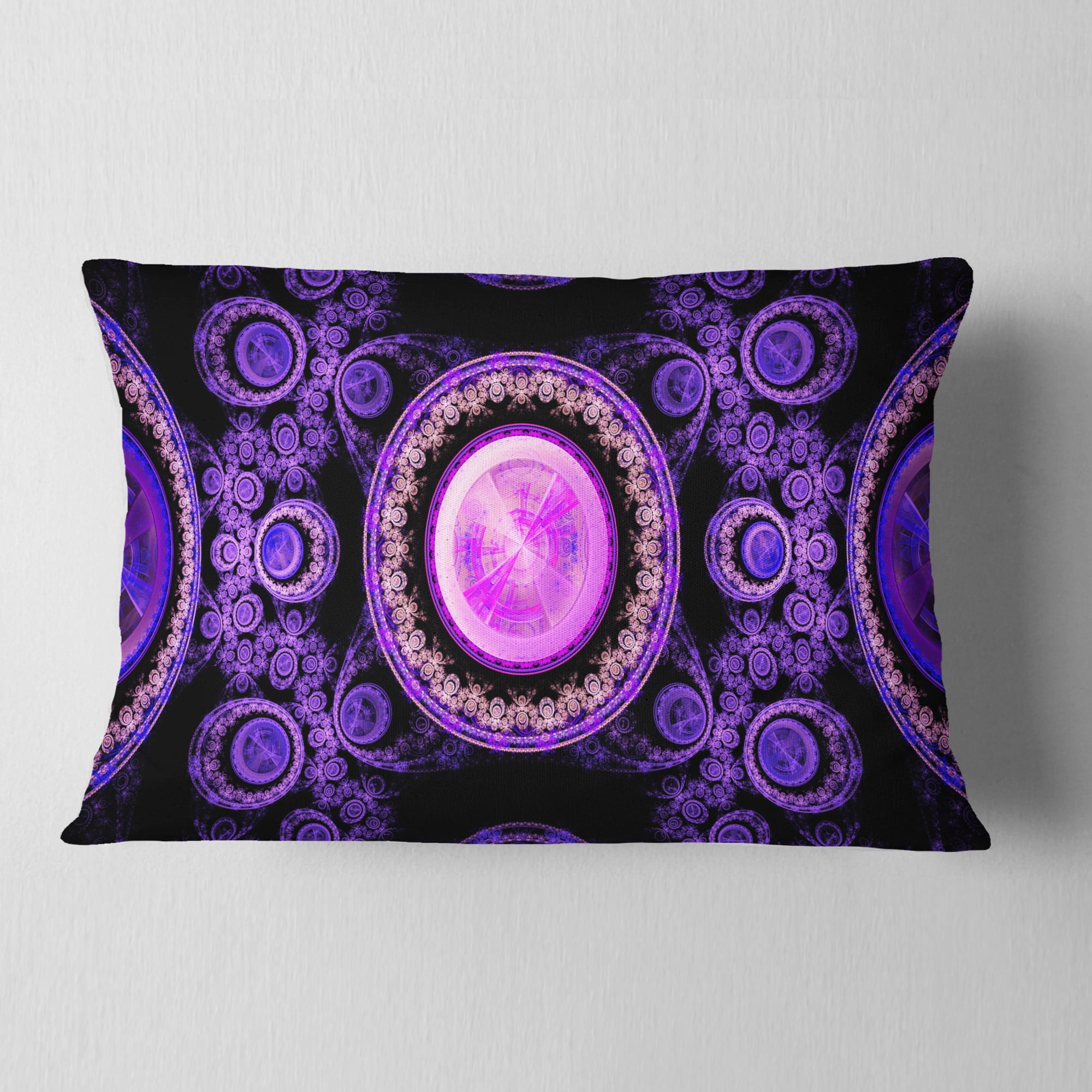 Designart Purple Psychedelic Relaxing Art - Abstract Throw Pillow - 12x20