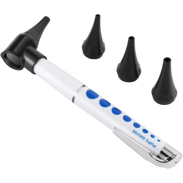 Diagnostic Otoscope Ear Inspection Scope with LED Light Flashlight Ear Magnifier Lens Ear Care Tools for Children Adults (Without Battery)