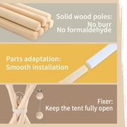 SISTICKER Kids Teepee Tent for 3-8 Years Kids Toddlers White Canvas Playhouse Indoor Outdoor Games