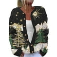 thumbnail image 2 of Fartey Cardigan Sweaters for Women Plus Size Christmas Long Sleeve Open Front Oversized Button Up Knitted Cardigans Ugly Xmas Graphic Coat Casual Holiday Outwear S-5XL, 2 of 3