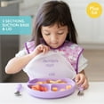 thumbnail image 3 of Bumkins Baby and Toddler Silicone Grip Dish with Lid, 3-Section Kids Plate (Lavender), 3 of 6
