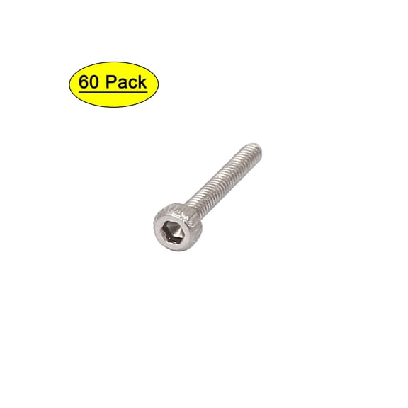 M1.4x10mm 0.3mm Pitch 304 Stainless Steel Hex Socket Head Cap Screw DIN912 60pcs