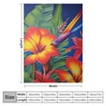 thumbnail image 4 of Fenyluxe Tropical Flower Bird-of-Paradise Blue Background Throw Blanket for Couch Sofa Bed Office Travel Camping School Flannel Blanket All Seasons Exquisite Gifts 50x60in, 4 of 6
