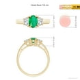 thumbnail image 5 of ANGARA Natural Three Stone Oval Emerald and Half Moon Diamond Ring in 14K Yellow Gold for Women (Size-7x5mm) | May Birthstone, Birthday, Anniversary, Jewelry Gift for Women | Natural Emerald Ring, 5 of 10
