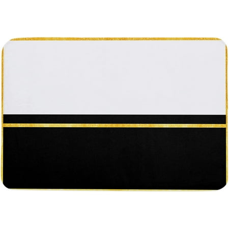 

Luxury Black Indoor Door Mat Anti-Skid Memory Foam Floor Mat Absorbent Entrance Rug Easy Clean Doormat for Entryway Patio Front Door Yellow Stripes and Geometric Texture Art 24x16 Inch