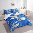 thumbnail image 2 of Twin Size Eagle Comforter Set,Botanical Flowers Rustic Bedding Set for Boys, 2 of 6