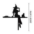 thumbnail image 3 of Velmasee Halloween Witch Door Corner Decoration, Solid Wood Vintage Silhouette Tool-Free Mount, Spooky Ornament for Home Halloween Party Door Frame Wall Decor, 3 of 7