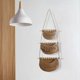 thumbnail image 2 of Light brown 3-layer cotton rope fruit hanging basket, hollow, breathable, handmade, 2 of 4