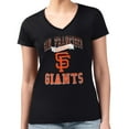 thumbnail image 4 of Women's G-III 4Her by Carl Banks Black San Francisco Giants Super-Slim Fit Lightweight Team Logo Graphic V-Neck T-Shirt, 4 of 5
