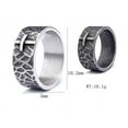 thumbnail image 2 of PAURO Men's Vintage Stainless Steel Ring Faith Hope Cross Ring High Polished Thumb Ring Band Punk Biker Silver Size 9, 2 of 5