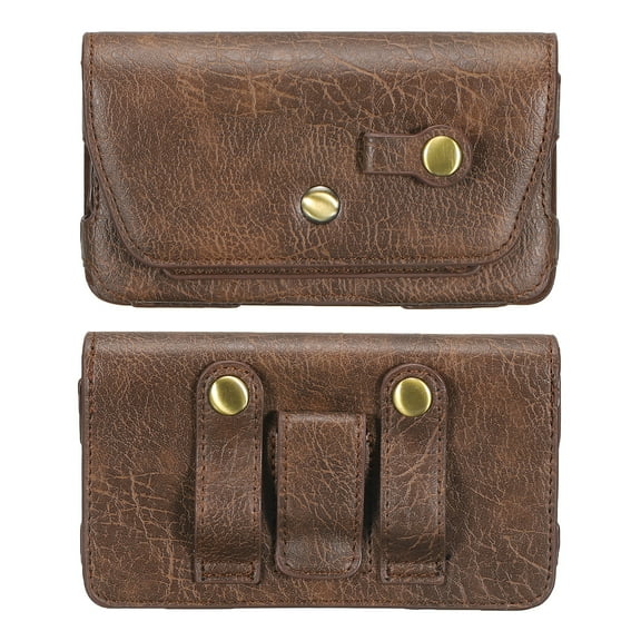 Phone Belt Holder Case for 4.7" Cell Phones, Horizontal Leather Phone Belt Pouch, Brown