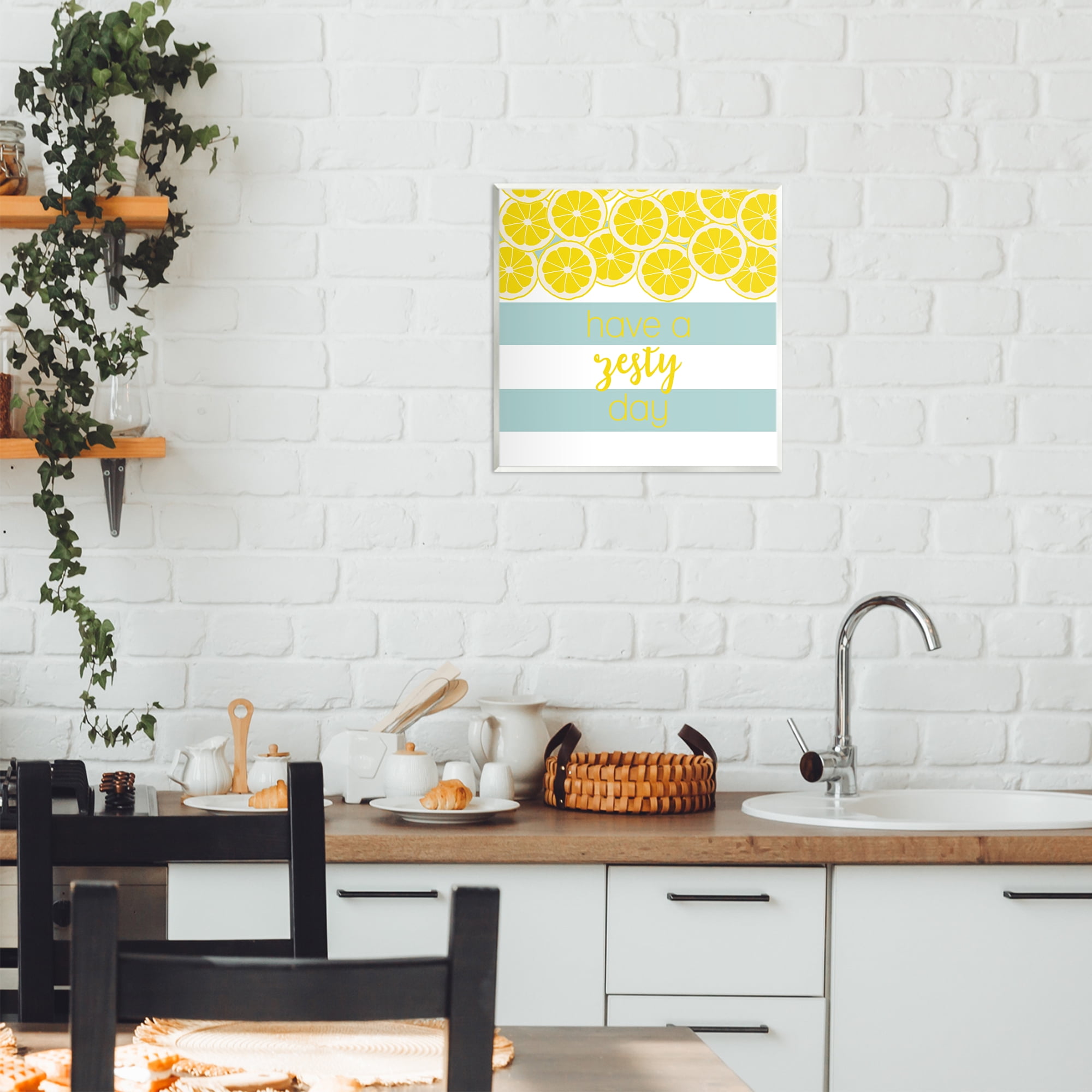 Stupell Industries Zesty Citrus with Stripes Wall Plaque Art, design by Anna Quach