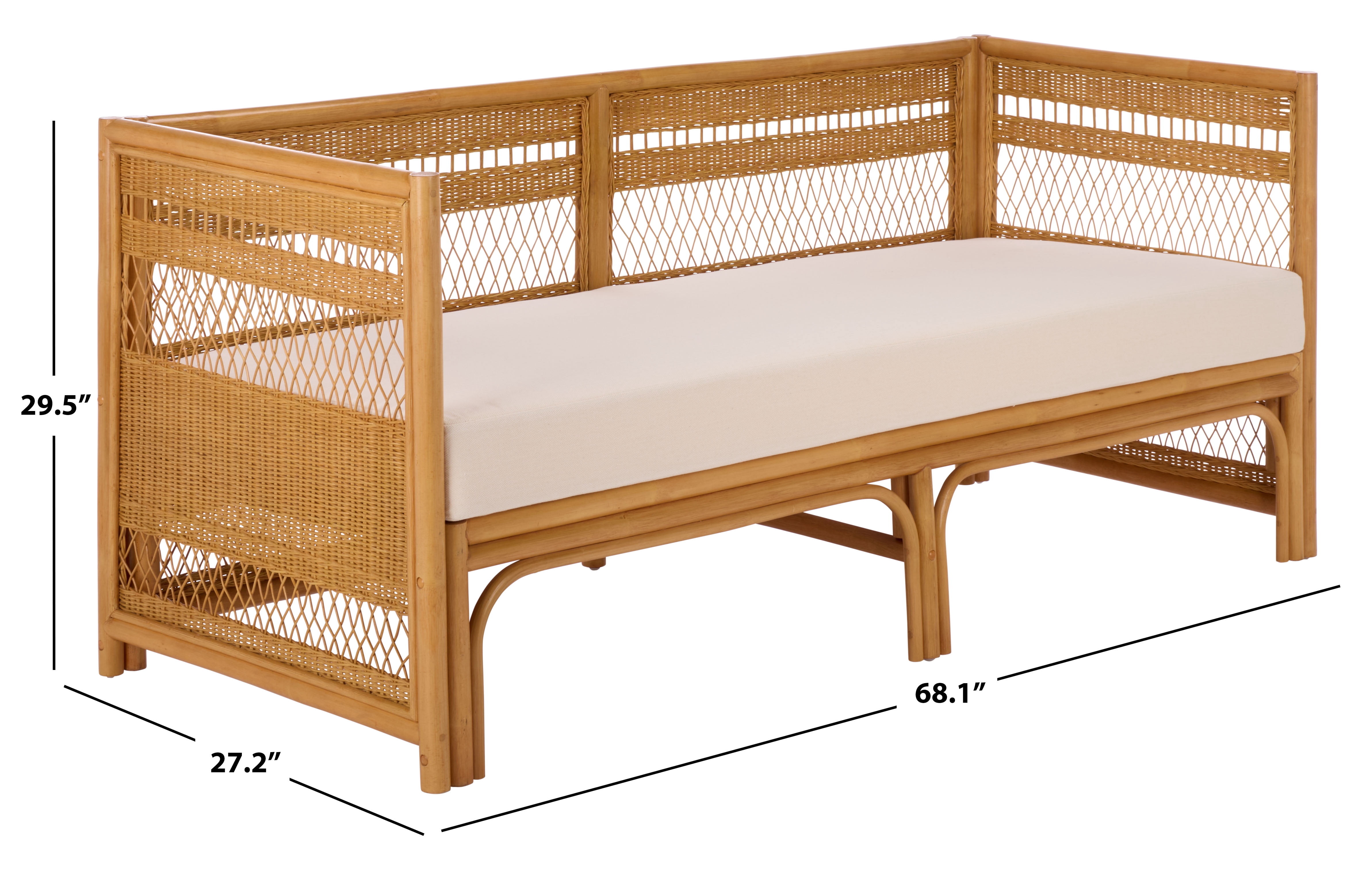 Safavieh Couture Shawnee Rattan and Wood Loveseat, Natural