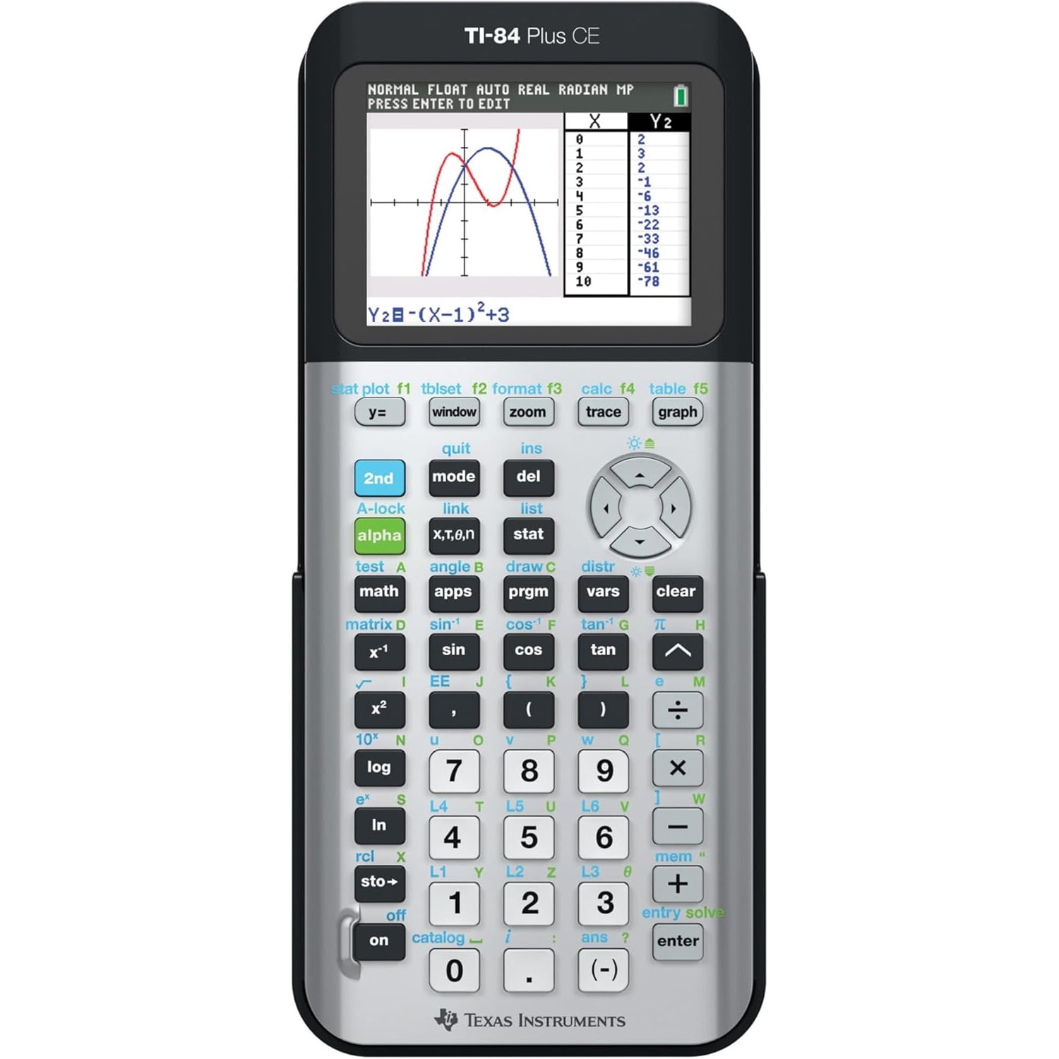Pre-Owned Texas Instruments TI-84 Plus CE Graphing Calculator, Galaxy Gray, Rechargeable, High School and College