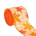 thumbnail image 3 of Orange Pumpkin Ribbon Autumn Harvest Overlock Ribbon 180 Inches of Craft Ribbon, 3 of 10