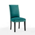 thumbnail image 3 of Hawthorne Collections Velvet Teal Dining Side Chair Rectangular Nail Head Trim 19" x 24" x 39.5" Assembly Required, 3 of 11