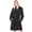 Black, variant on Dark Gray Plush Robe for Women, Soft Fleece Short Bathrobe, 2XL/3XL