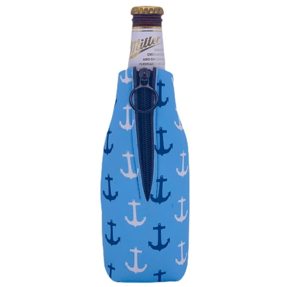 Anchor Pattern Beer Bottle Coolie 2 Pack