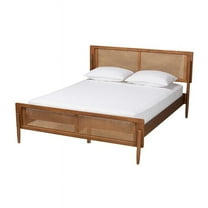 Baxton Studio Gardwin Mid-Century Wood Queen Size Platform Bed in Ash Walnut
