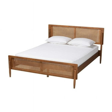 Baxton Studio Gardwin Mid-Century Wood Queen Size Platform Bed in Ash Walnut